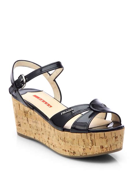 prada cork platform sandals|Prada ladies sandals.